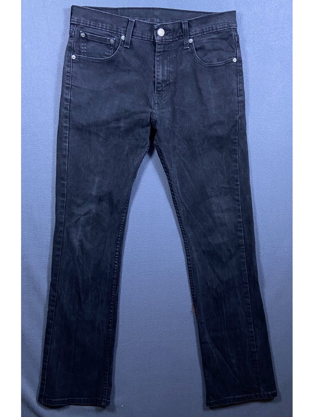 Levis 527 Slim Bootcut Jeans Men 32x34 Black Faded Western Stretch Cowboy Low EU